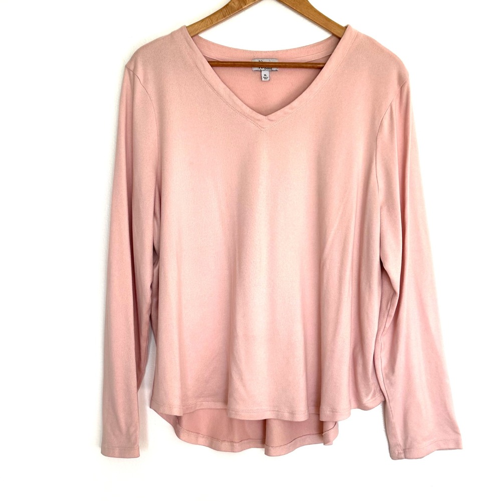 Kim Rogers Intimates Shirt Women's XL Pink V Neck Long Sleeve Lightweight Top